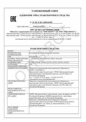 ОТТС ТС RU E-RU.АЖ04.01099 — превью документа